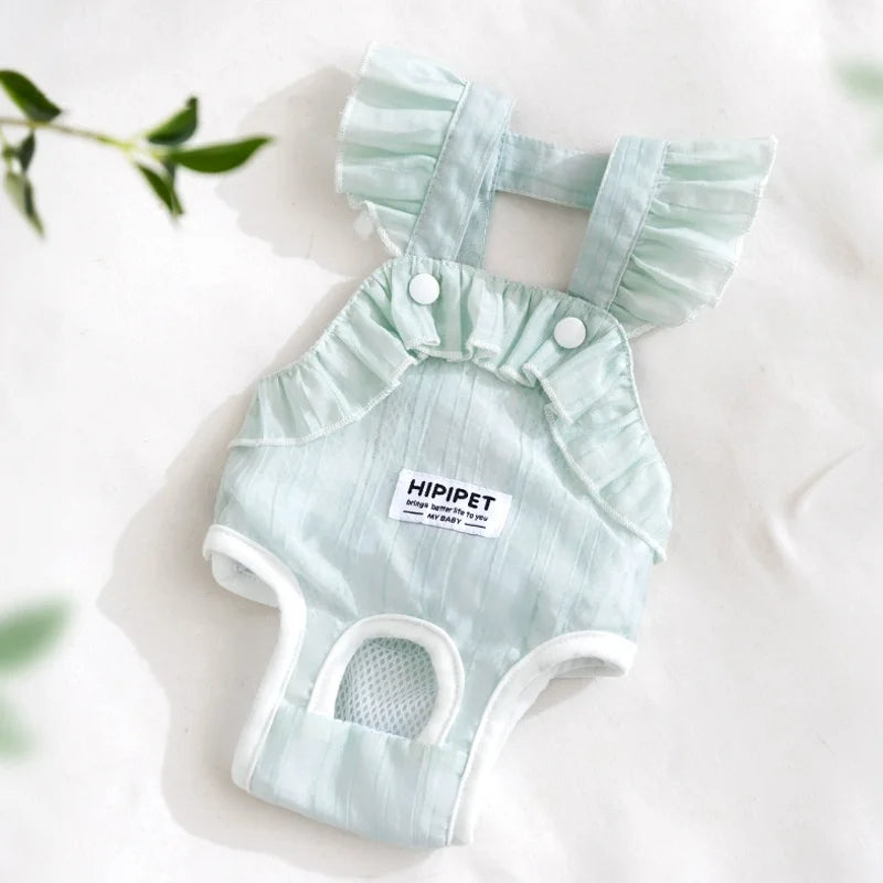 Suspender-Style Dog Sanitary Pants for Small & Medium Girl Dogs