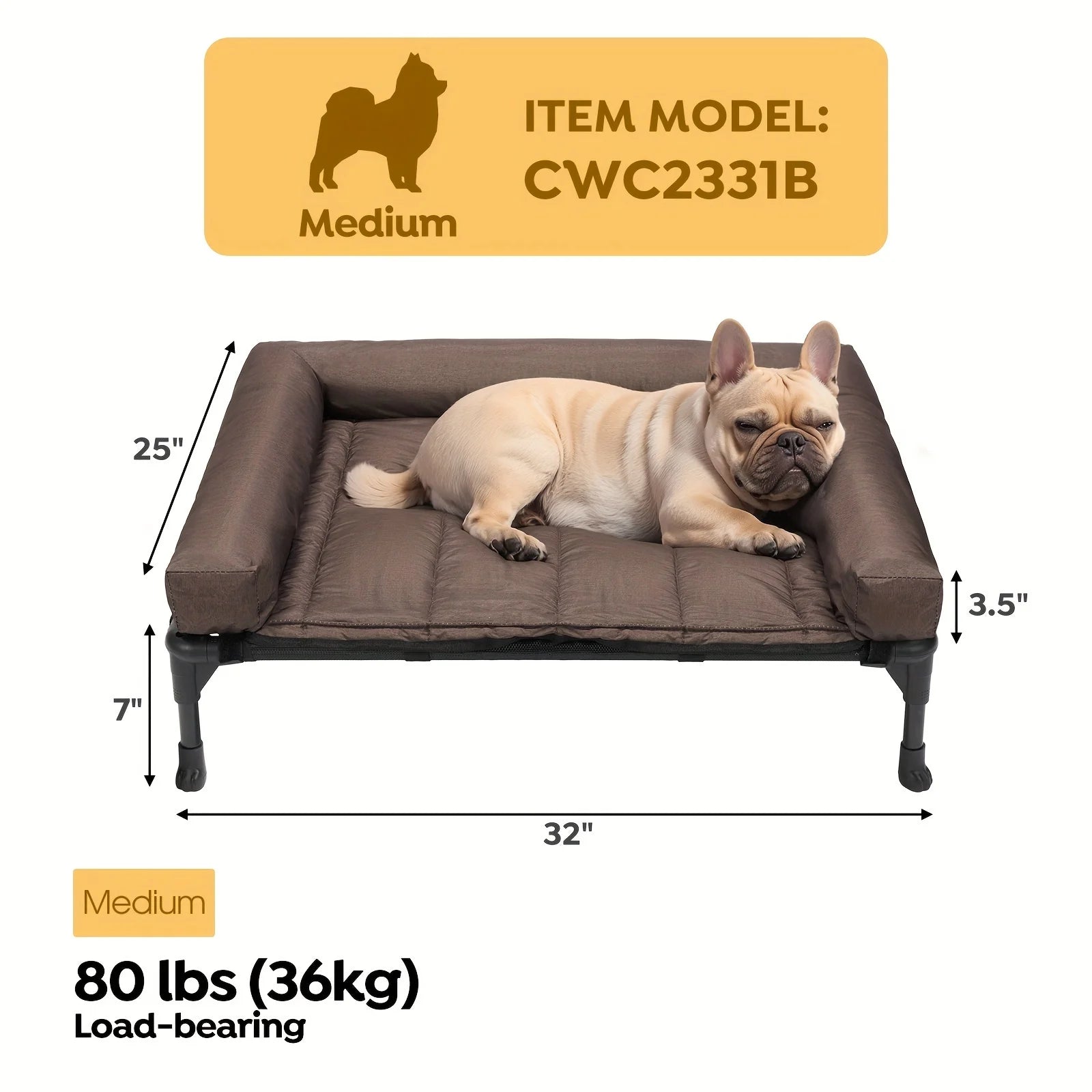 Cooling Elevated Dog Bed + Removable Pillow-Top Mat