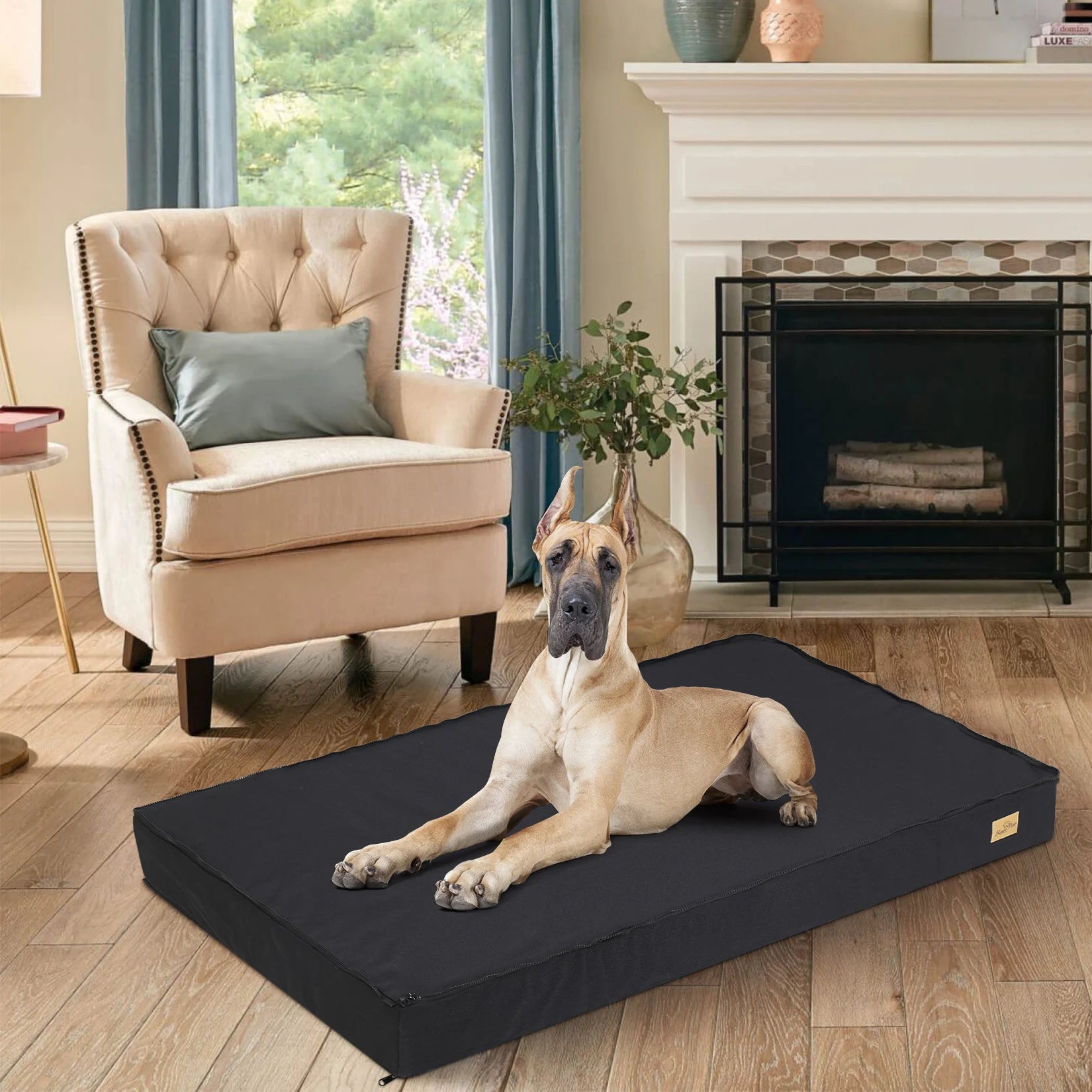 Bed Memory Foam Base Crate Mattress Cushion with Washable Cover Waterproof