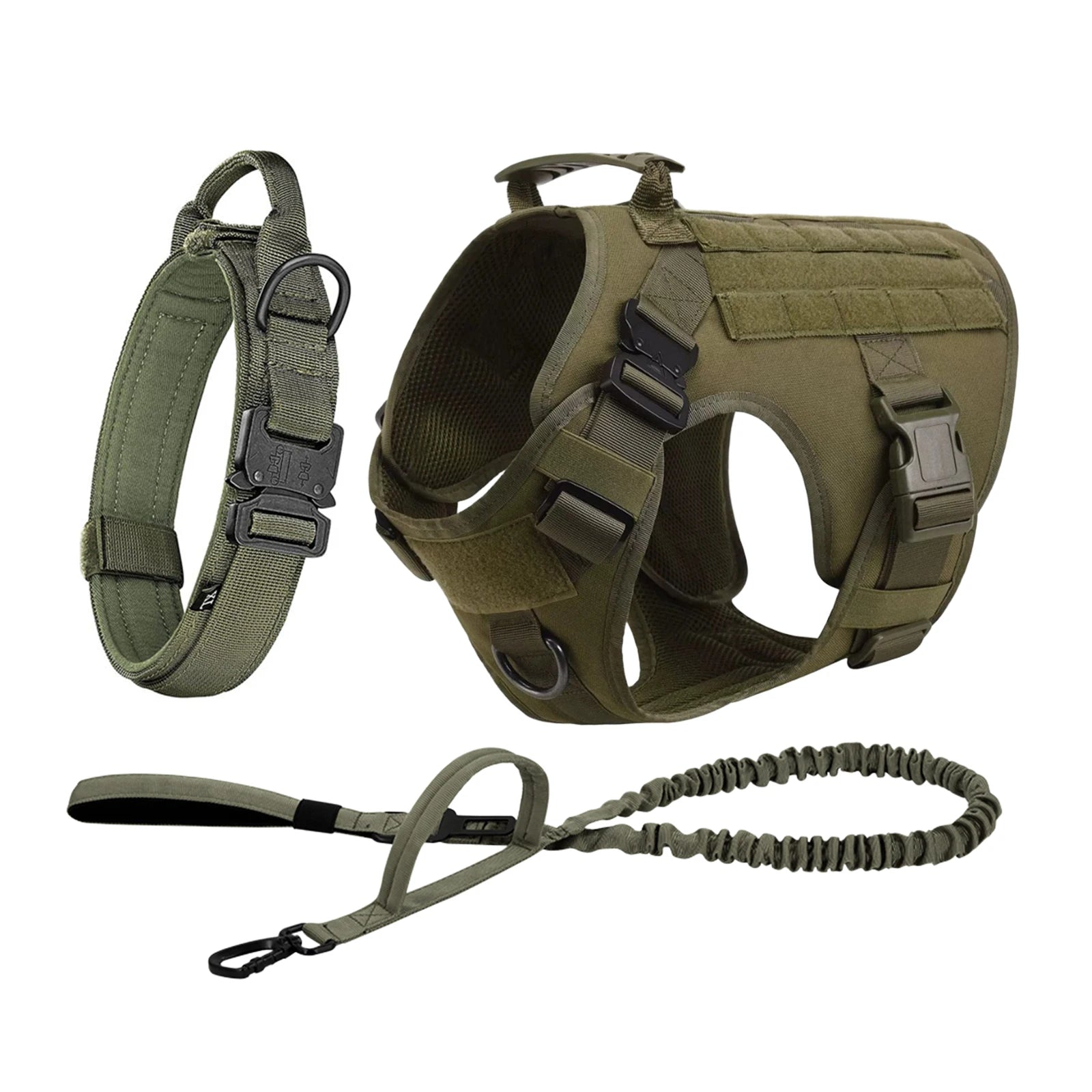 Tactical Dog Harness Collar Leash Pouches