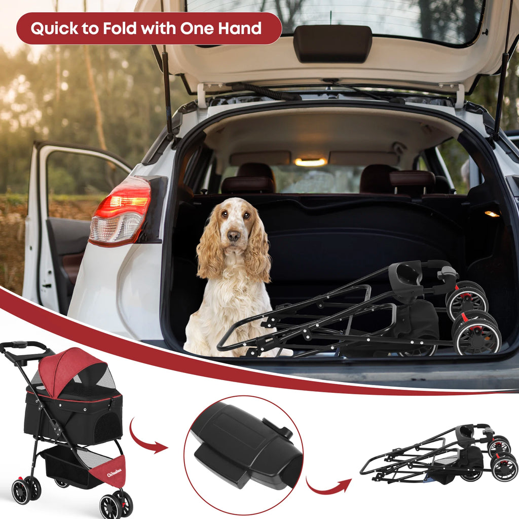 Pet Stroller For Small Medium Cats Dogs