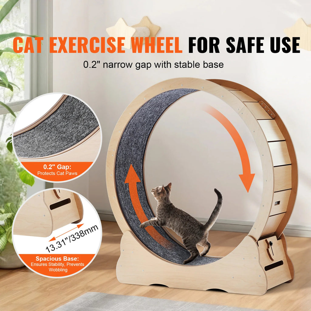 Wooden Cat Exercise Wheel \