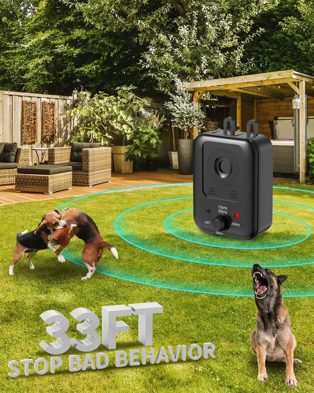 Automatic anti-barking device for dog barking control