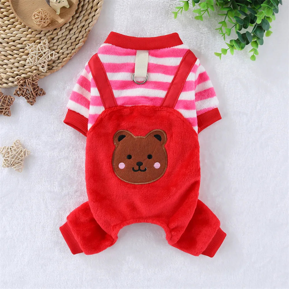 Autumn Winter Pet Dog Soft Fleece Clothes Warm Jumpsuit