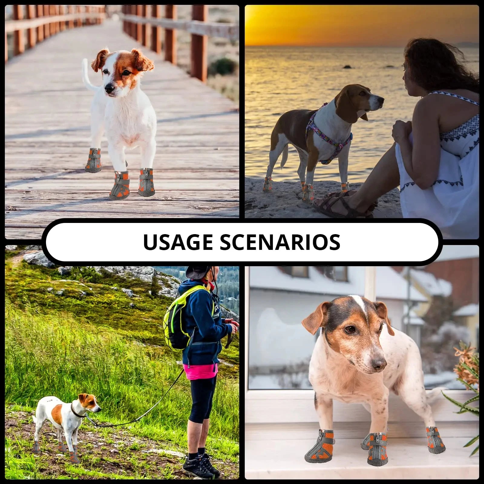 4pcs/set Waterproof Summer Dog  Anti-slip Rain Boots