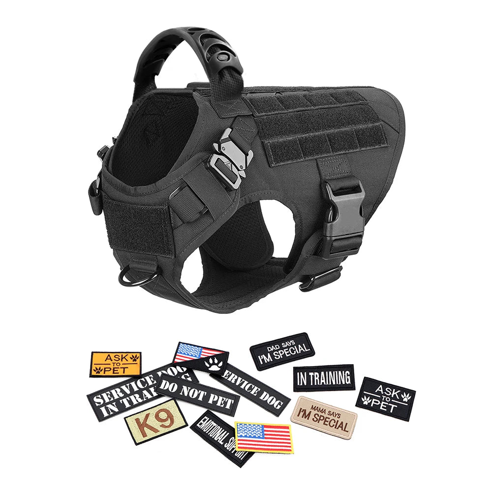 Military Large Dog Harness Collar