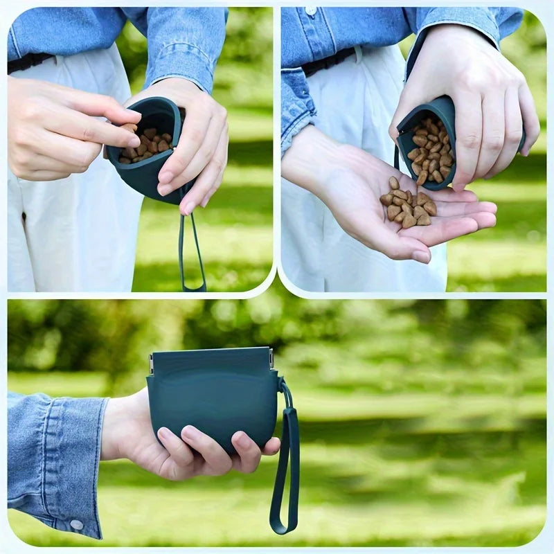 1pc Portable Silicone Dog Treat Bag