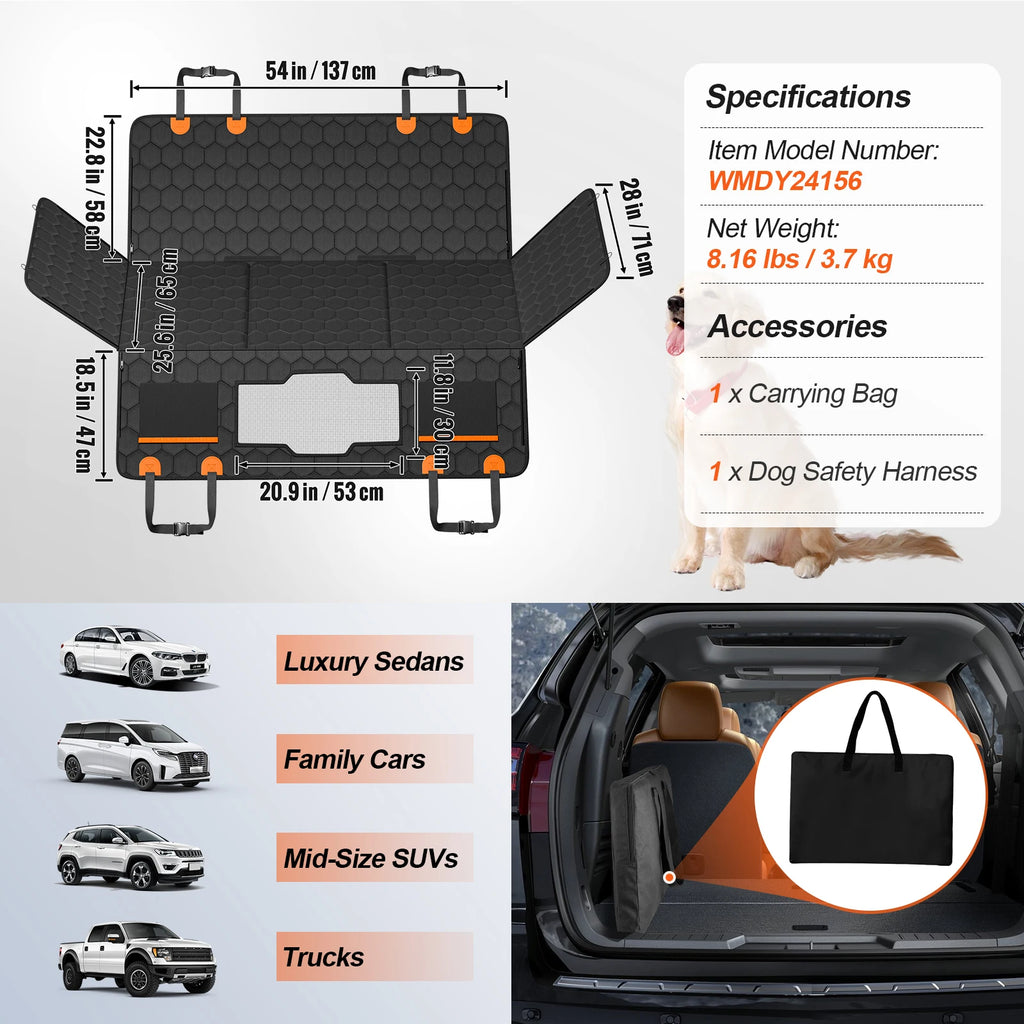 Back Seat Extender Dog Car Seat Cover for Back Seat