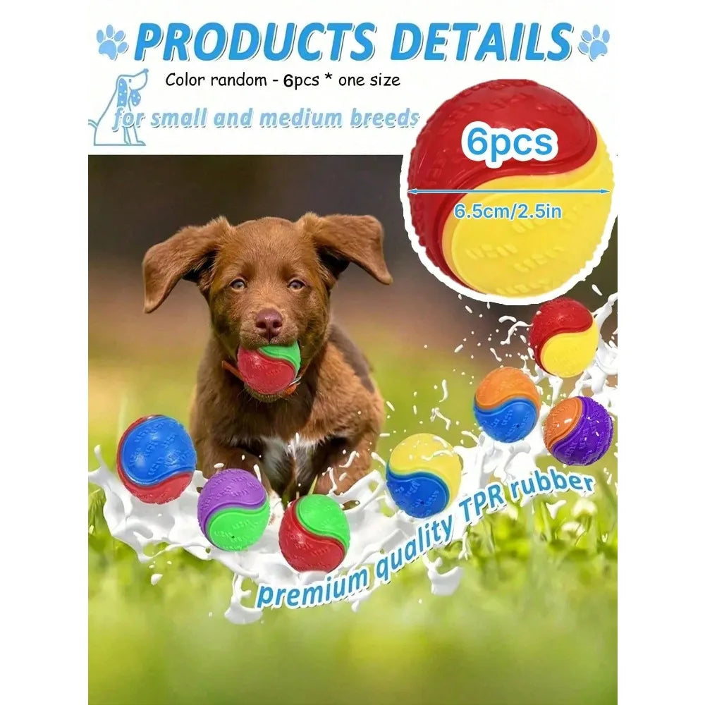 6Pcs/2Pcs/1pc Squeaky Dog Balls, Dog Toys Balls For Training