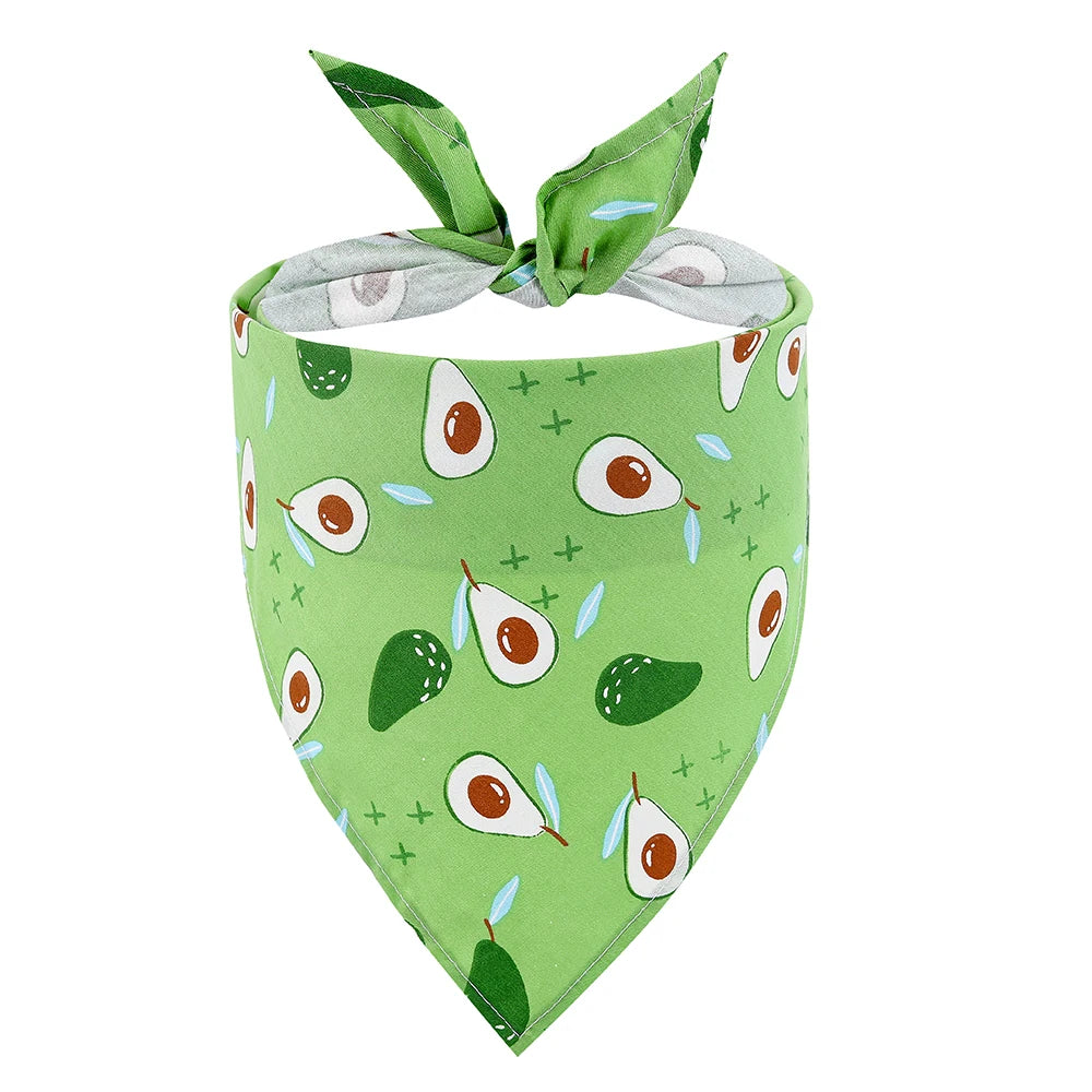 Dog Bandana Fruit Floral Spring Washable Soft Doggy Scarf