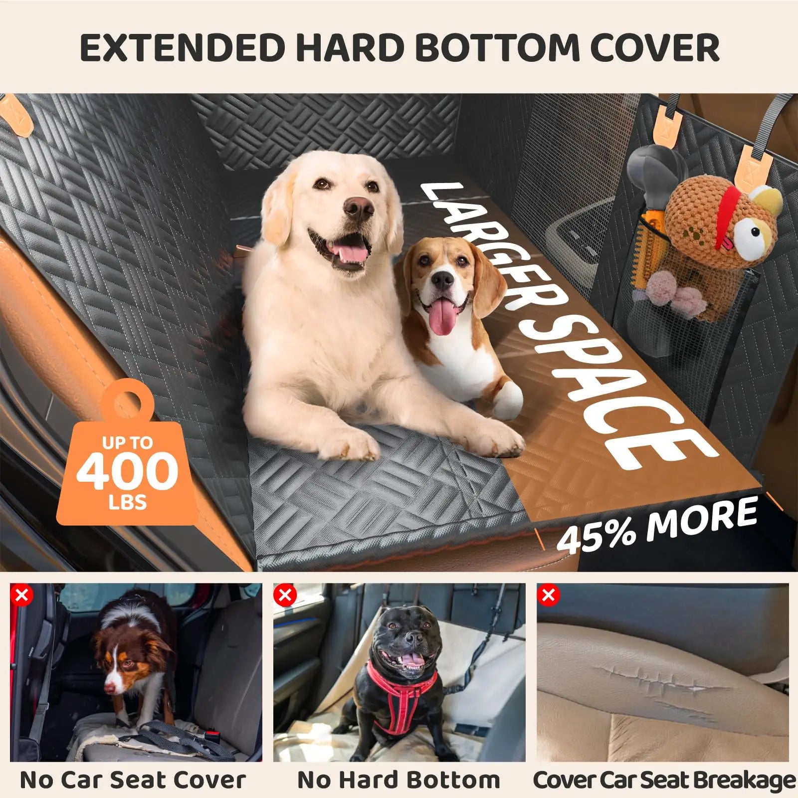 Car Rear Seat Dog Seat Cover for Cars and SUV's