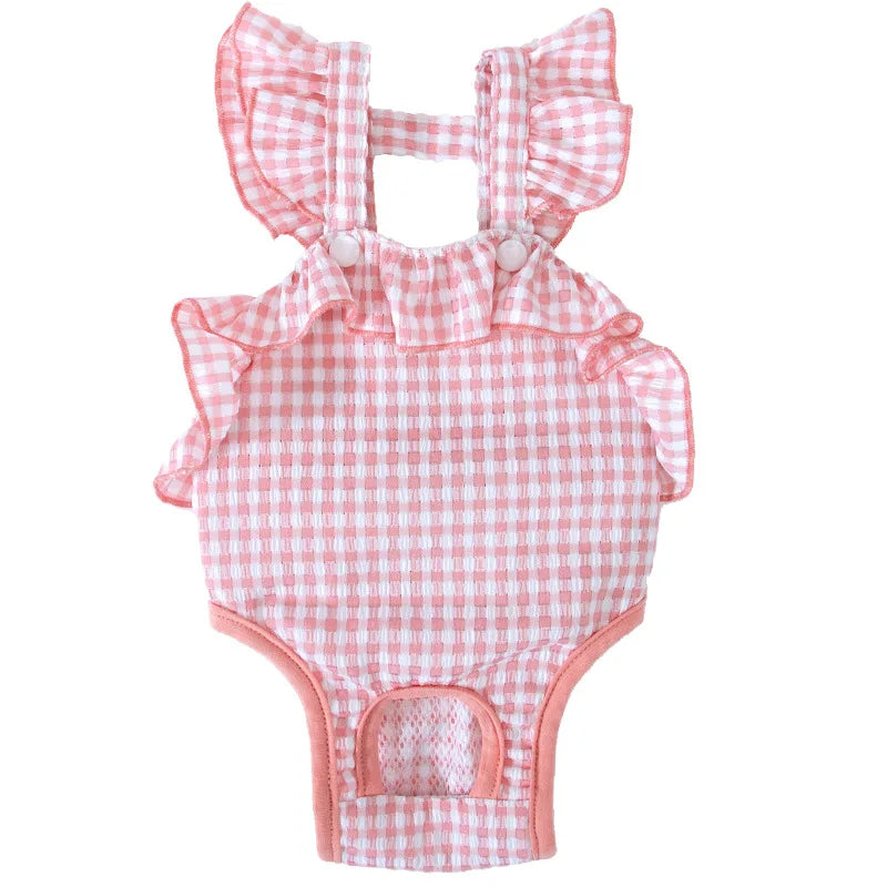 Suspender-Style Dog Sanitary Pants for Small & Medium Girl Dogs