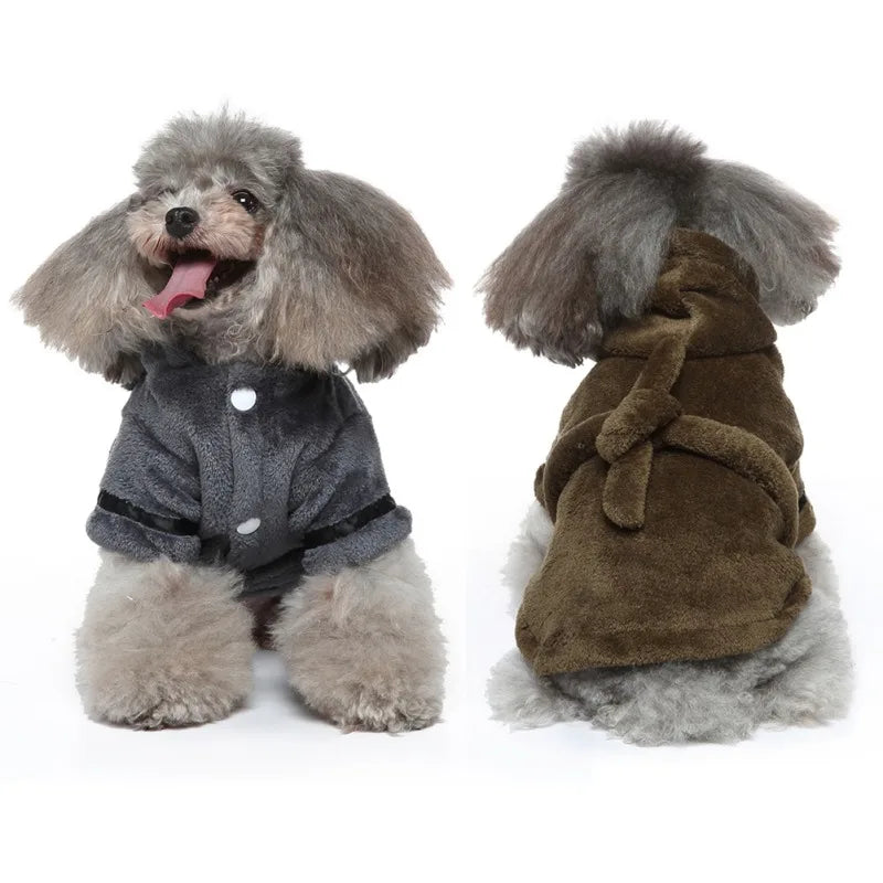 Pet Dog Bathrobe with Hooded Dog Pajamas