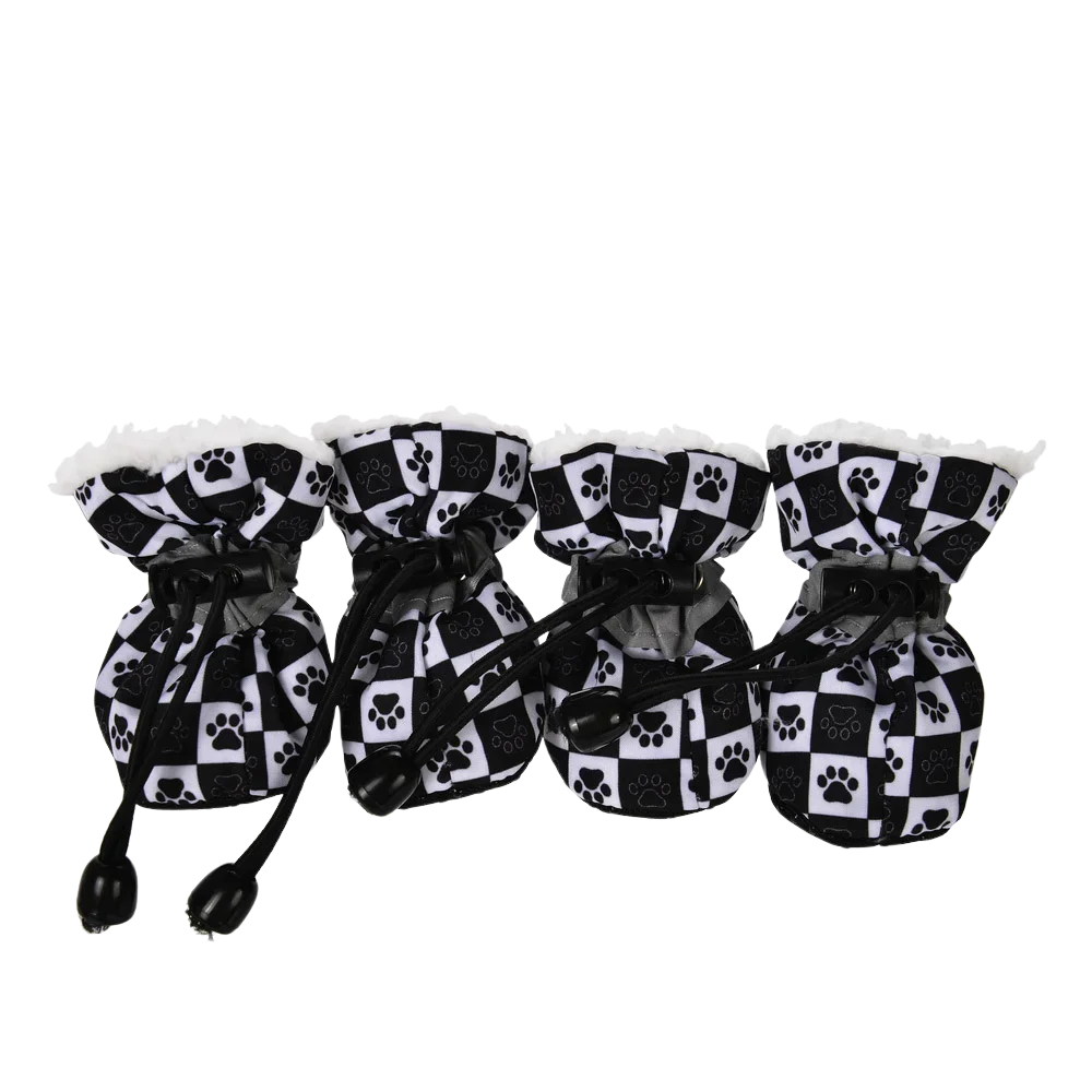 Winter Warm Strip Puppy Shoes for Small Medium Dogs