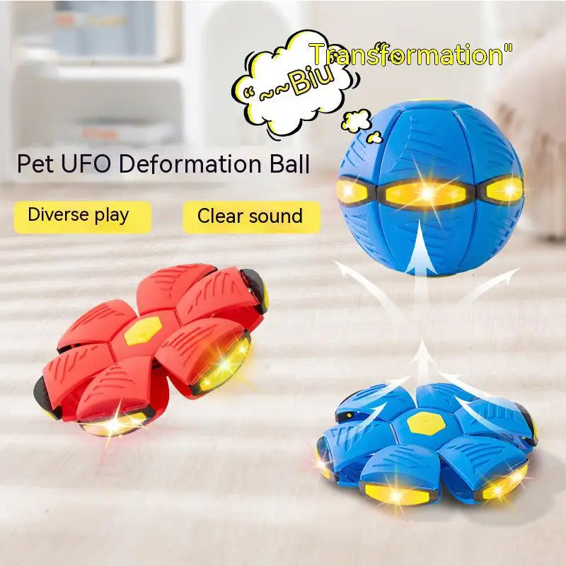 Dog toys Flying UFO Flat Throw Disc Ball With LED Light