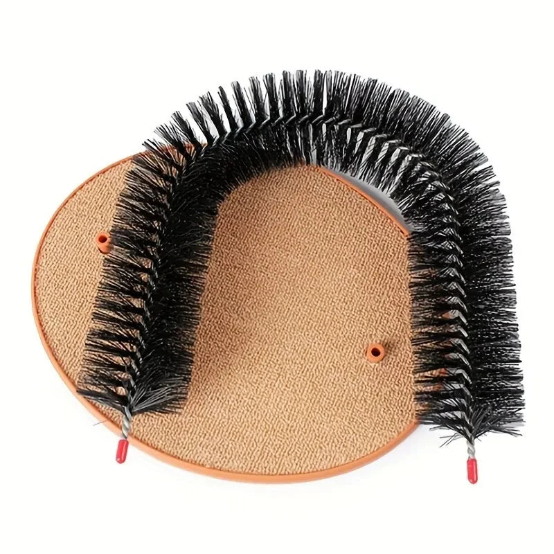 Cat Massage Grooming Rubbing Brush with Scratching Pad