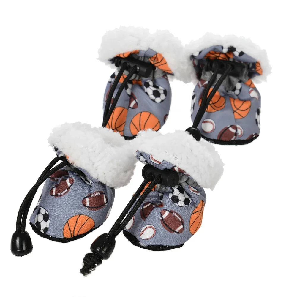 Winter Warm Strip Puppy Shoes for Small Medium Dogs