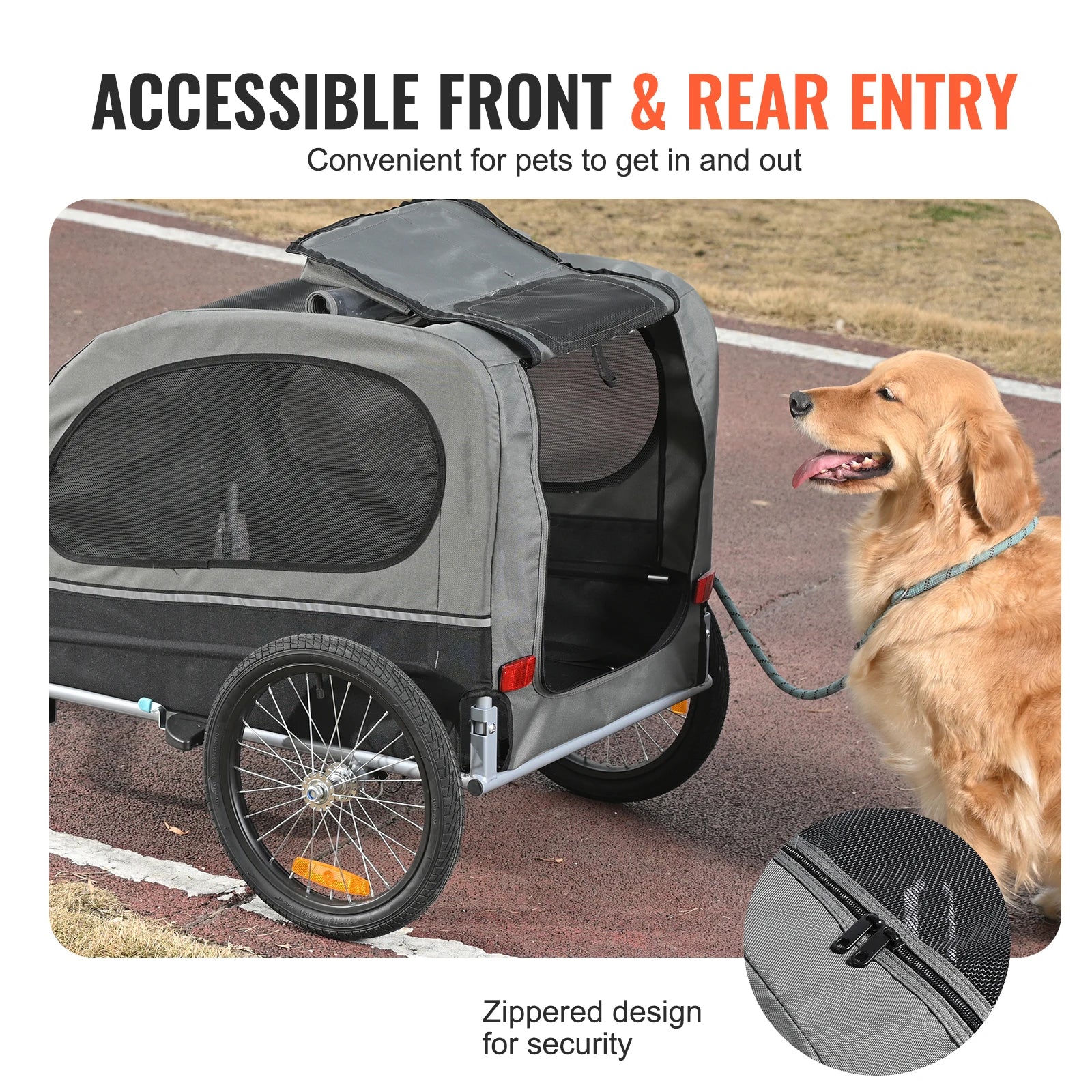 Pet Cart Bicycle Carrier with Wheels