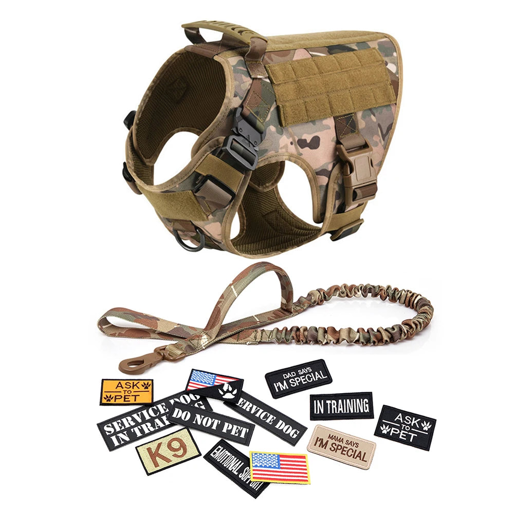 Military Large Dog Harness Collar