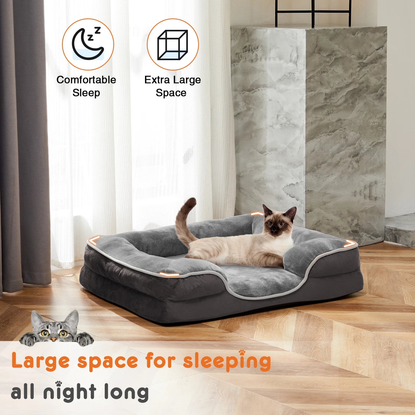 Memory Foam Pet Bed for Small Dogs & Cats