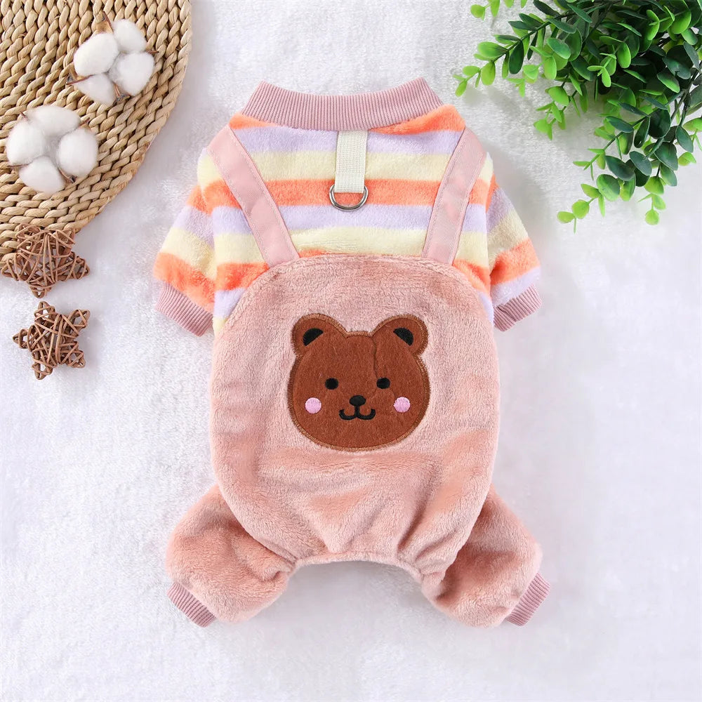 Autumn Winter Pet Dog Soft Fleece Clothes Warm Jumpsuit