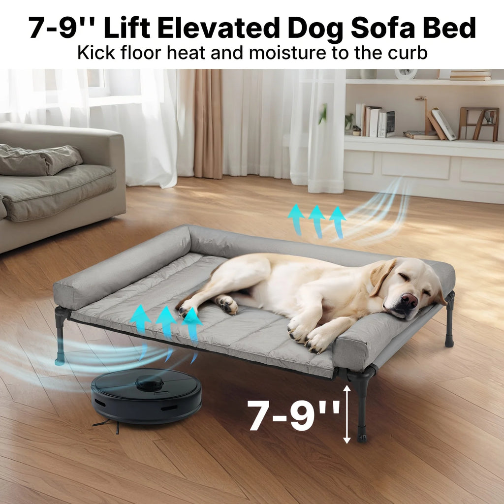 Cooling Elevated Dog Bed + Removable Pillow-Top Mat
