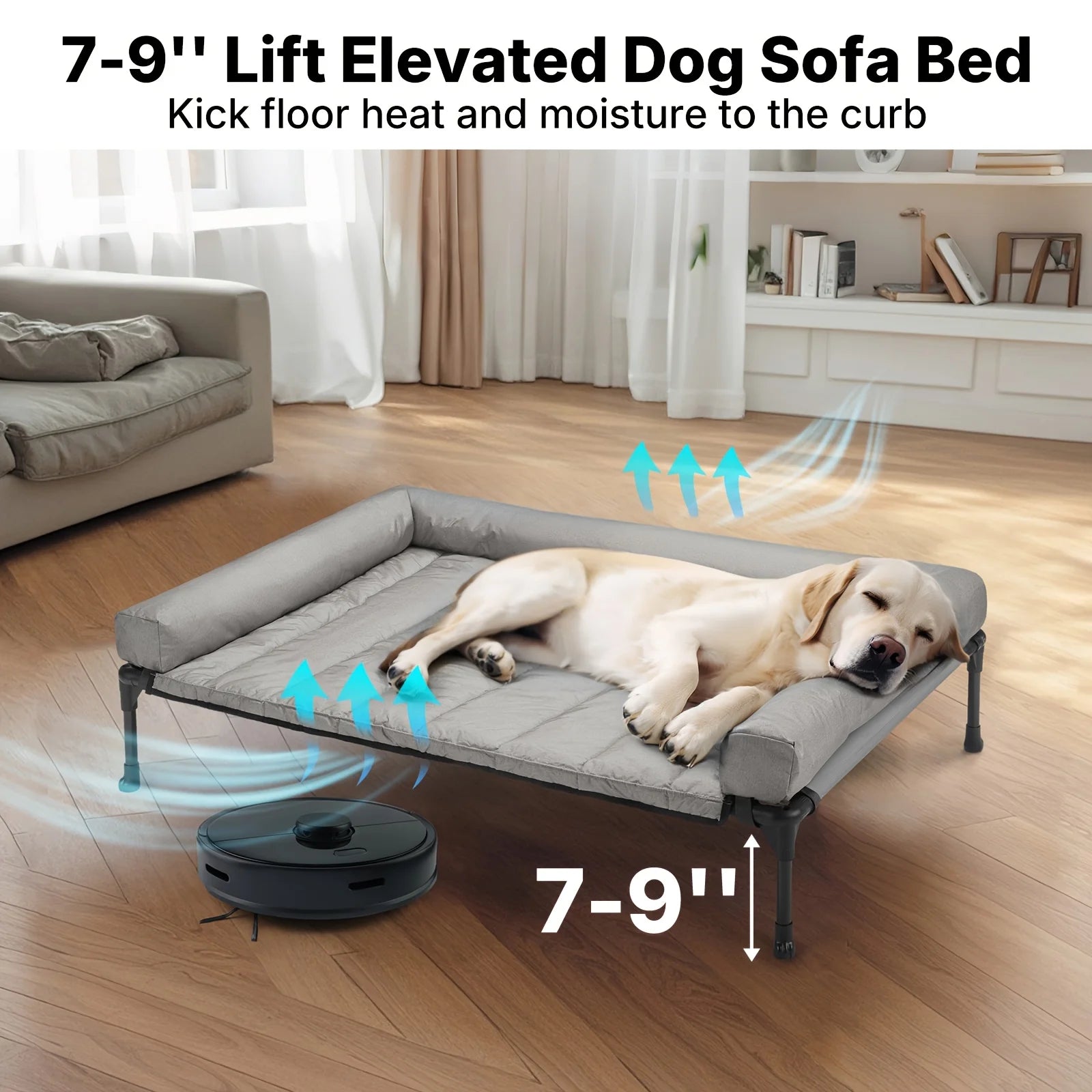 Cooling Elevated Dog Bed + Removable Pillow-Top Mat