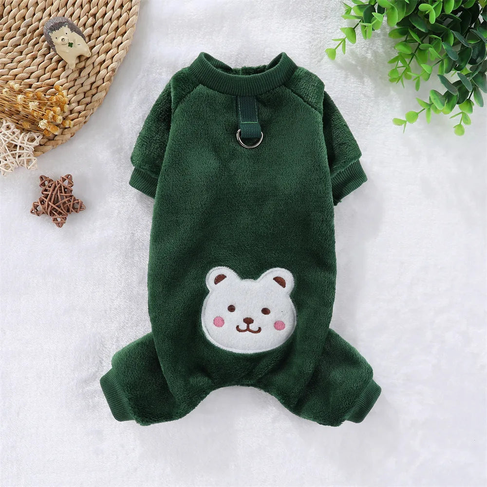 Autumn Winter Pet Dog Soft Fleece Clothes Warm Jumpsuit