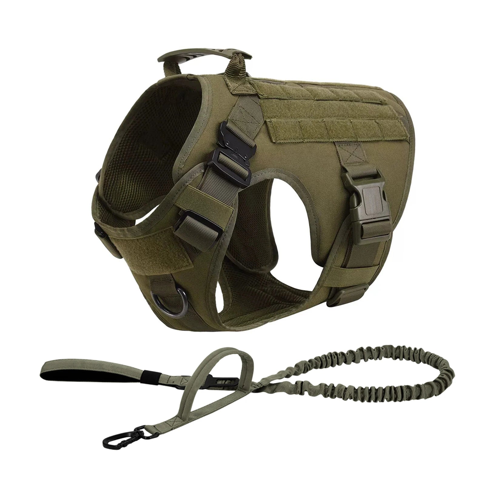 Tactical Dog Harness Collar Leash Pouches