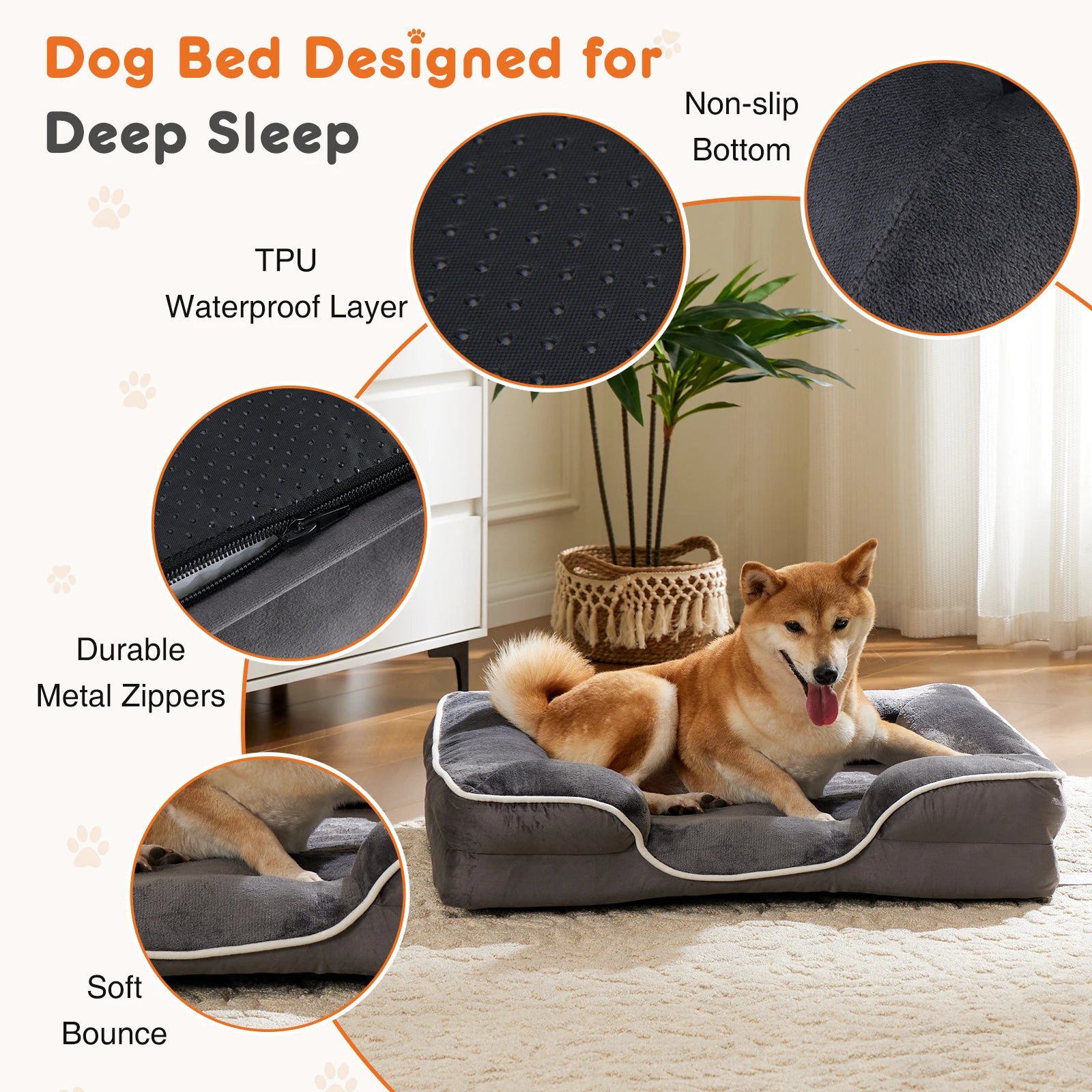 Memory Foam Pet Bed for Small Dogs & Cats