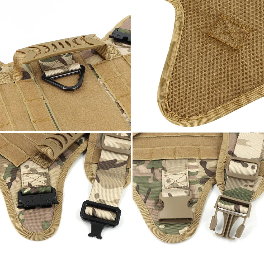 Tactical Dog Harness Leash Set for Large Dogs Military Harnesses