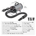 SucceBuy 2000W/2.7HP Dog Blow Dryer Adjustable Speed