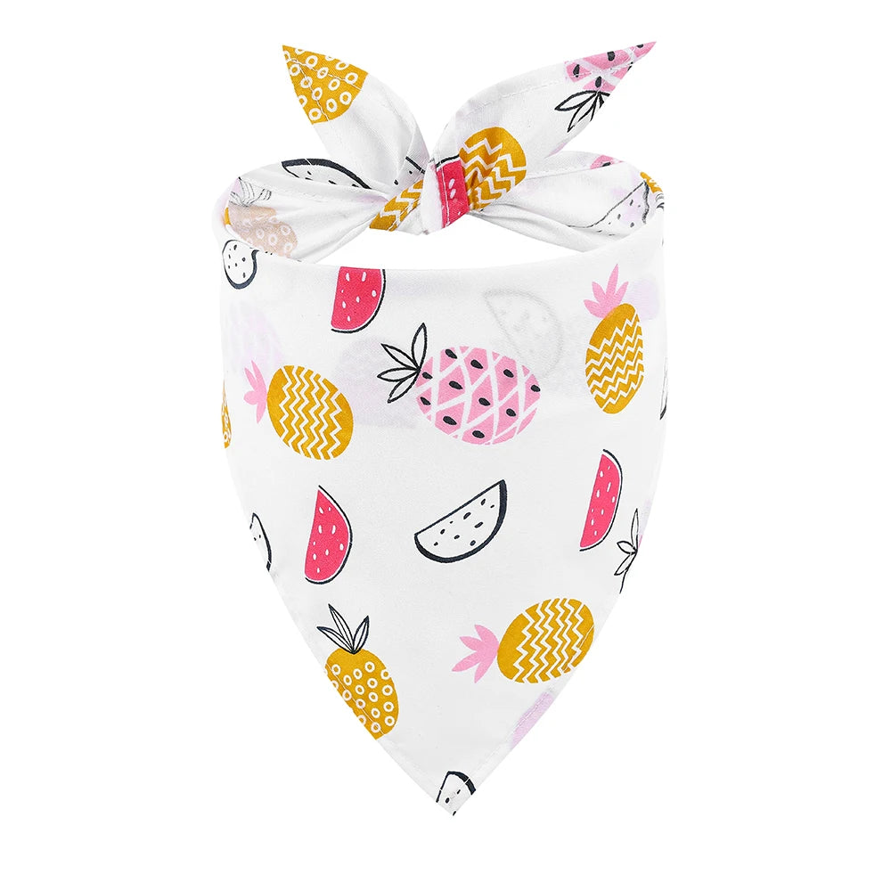 Dog Bandana Fruit Floral Spring Washable Soft Doggy Scarf