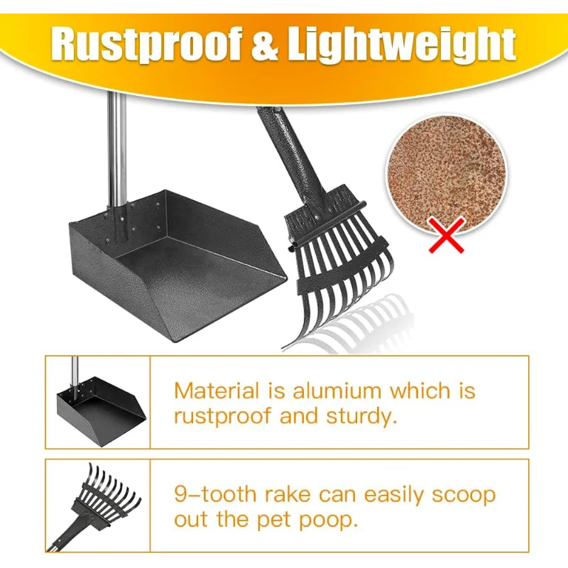 Dog Pooper Scooper Long Handle Stainless