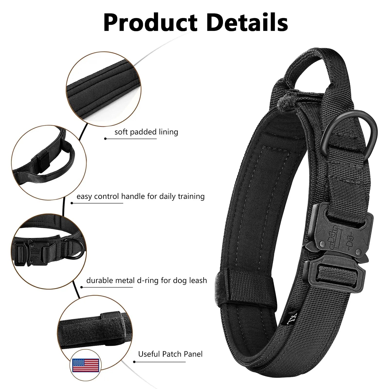 Tactical Dog Harness Collar Leash Pouches
