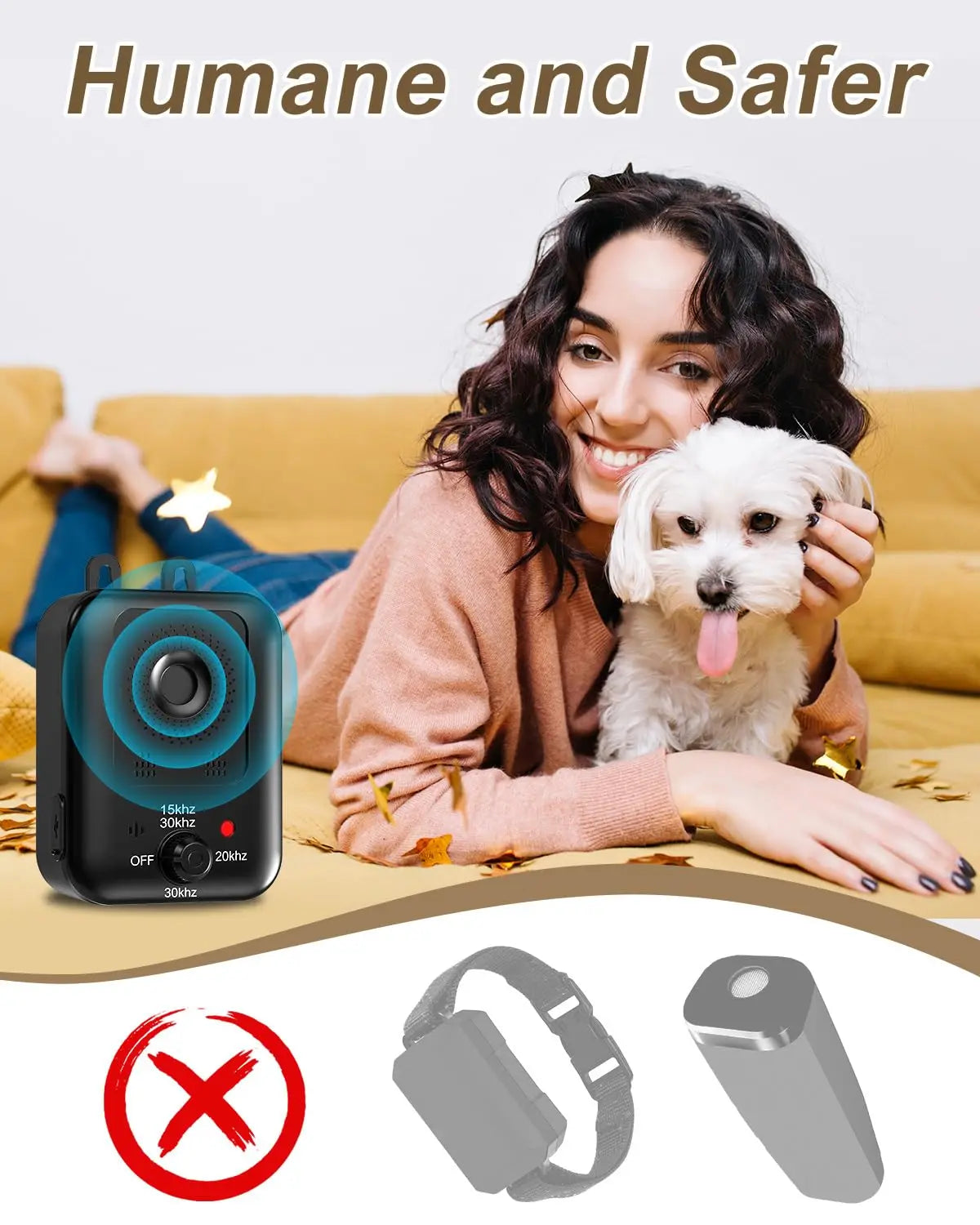 Automatic anti-barking device for dog barking control