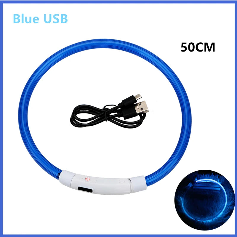 USB Rechargeable Luminous Collar for Large Small Dogs