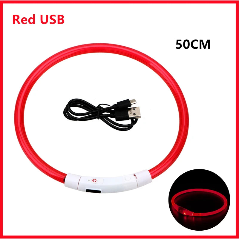 USB Rechargeable Luminous Collar for Large Small Dogs