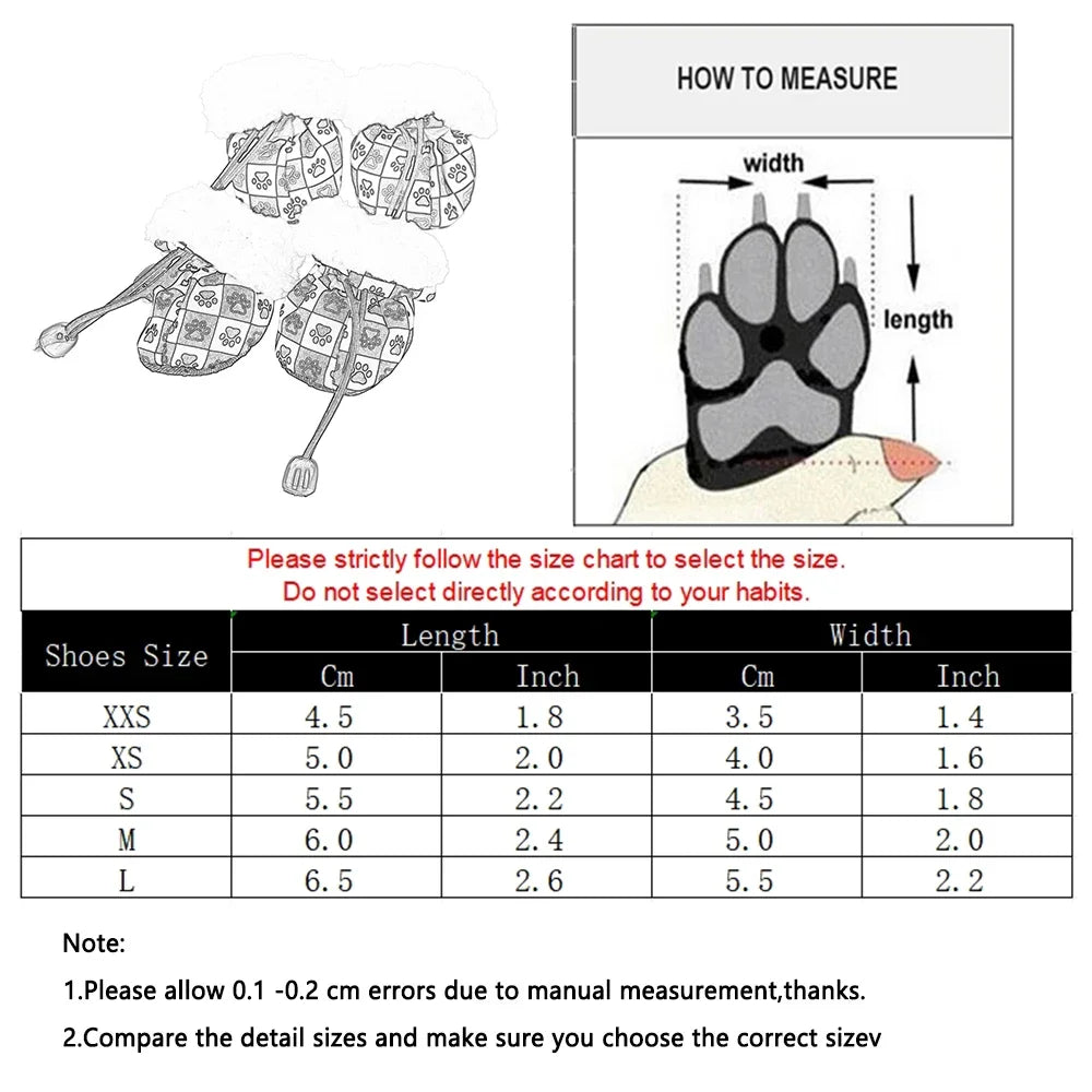 Winter Warm Strip Puppy Shoes for Small Medium Dogs
