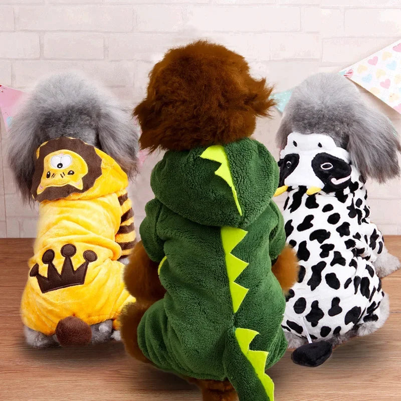 Pet Dog Clothes Soft Warm Fleece Dogs Jumpsuits