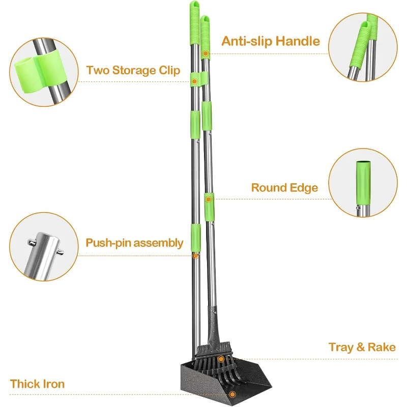 Dog Pooper Scooper Long Handle Stainless