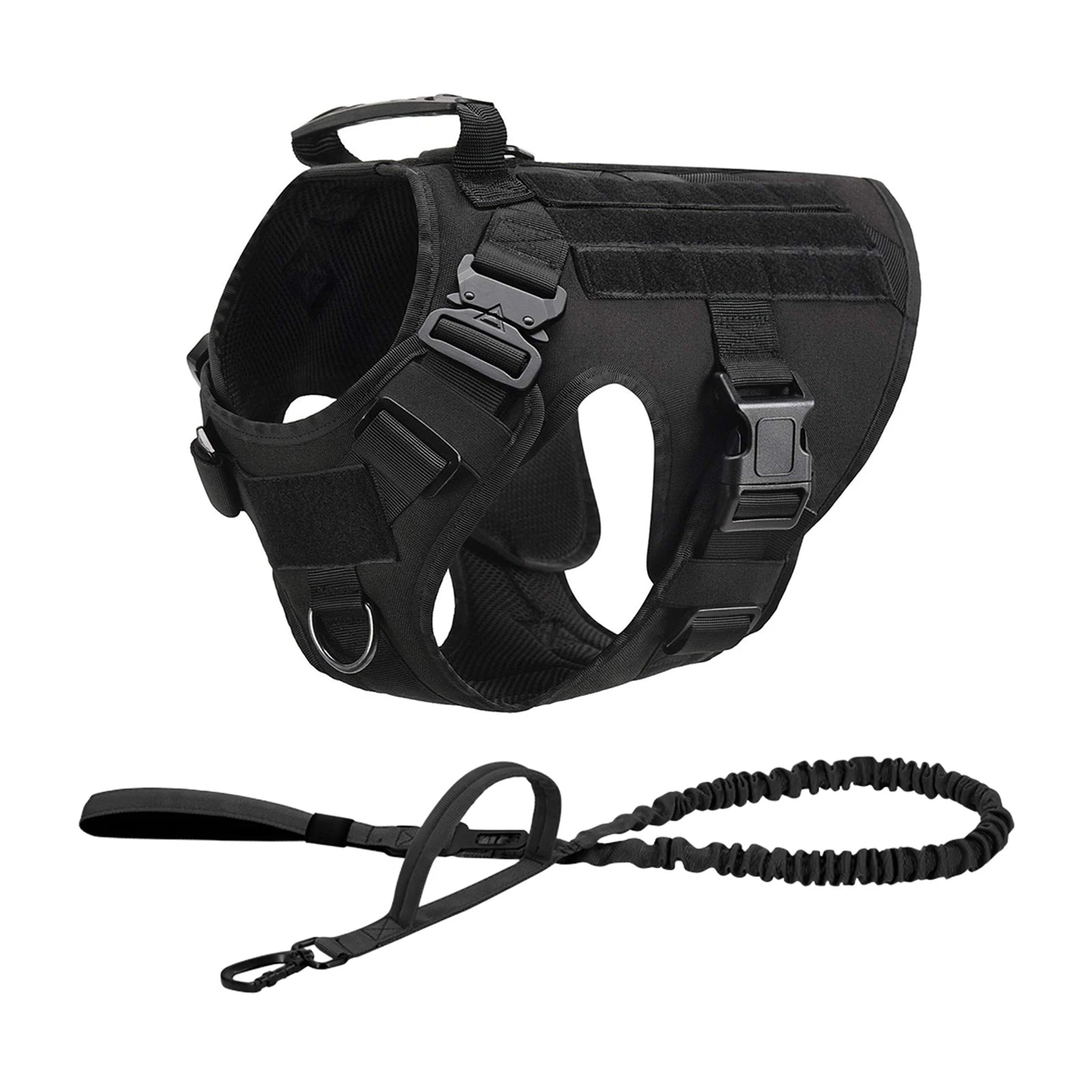 Tactical Dog Harness Collar Leash Pouches