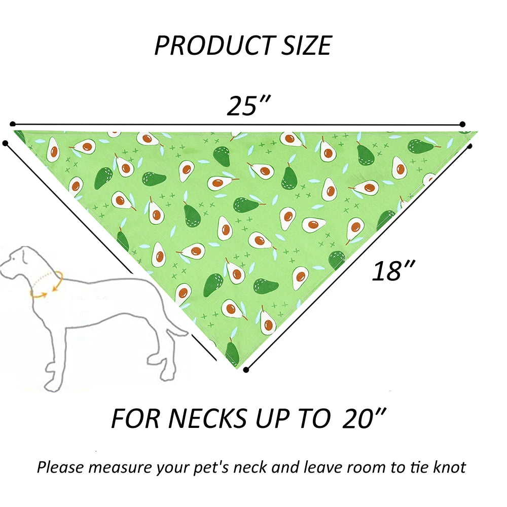 Dog Bandana Fruit Floral Spring Washable Soft Doggy Scarf