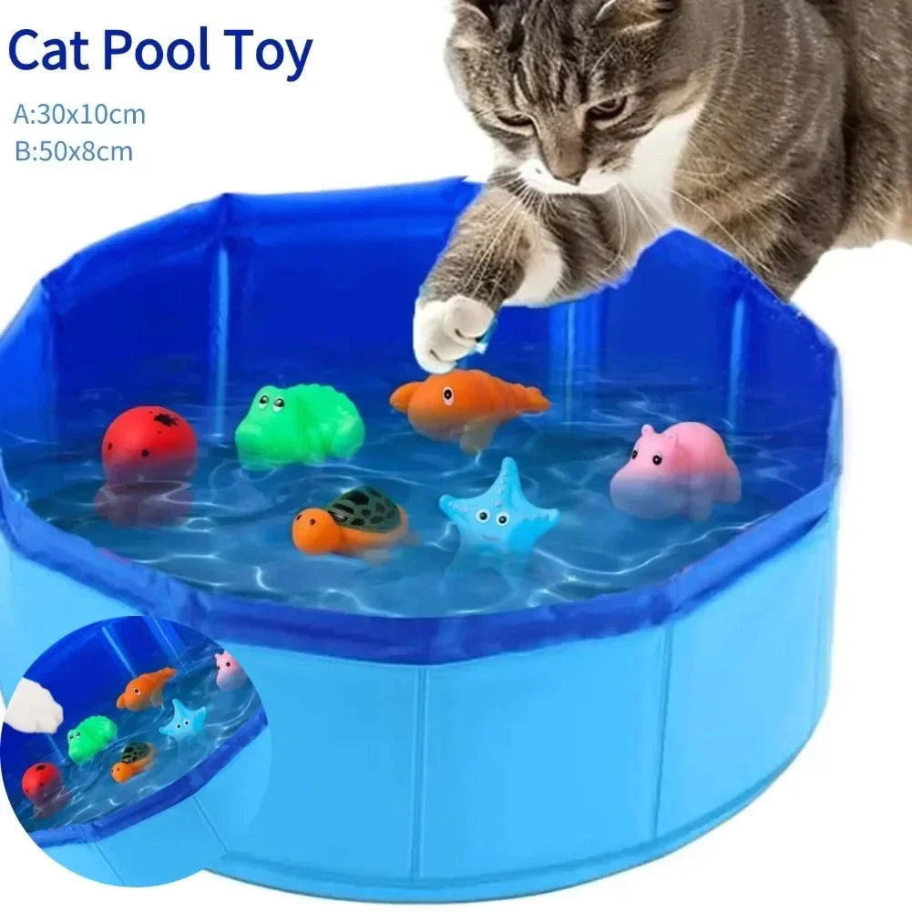 Foldable Cat Pool Toy Play Water Bath