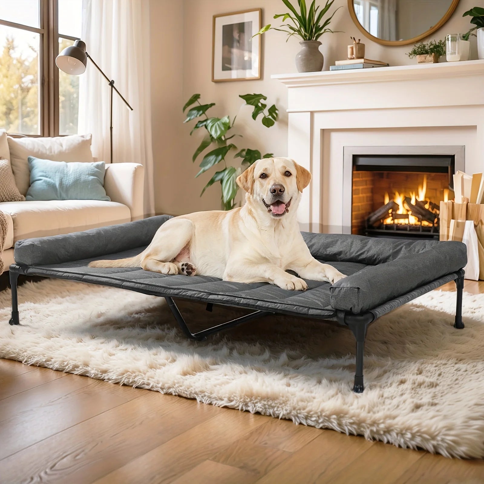 Cooling Elevated Dog Bed + Removable Pillow-Top Mat
