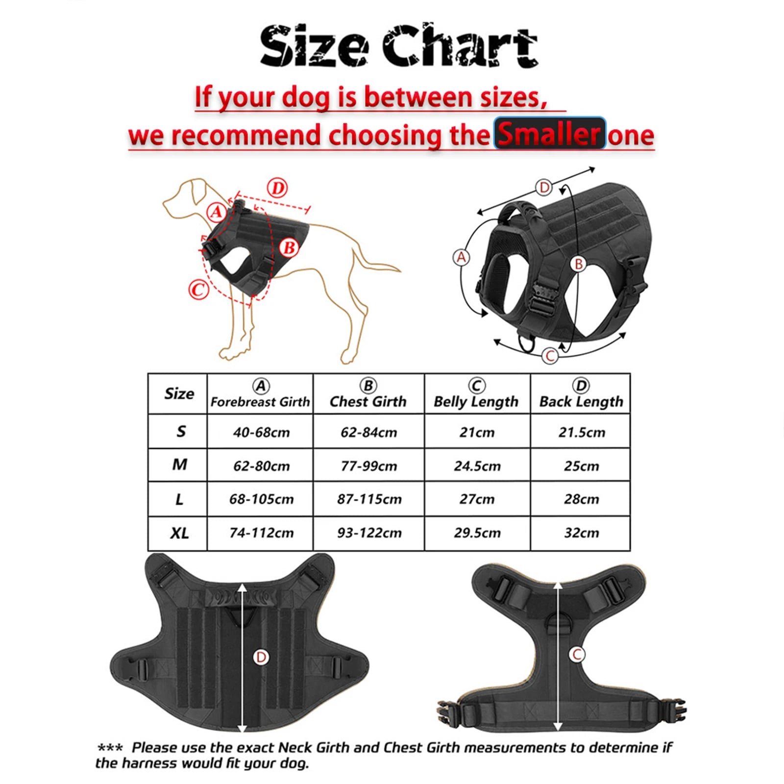 Tactical Dog Harness Collar Leash Pouches