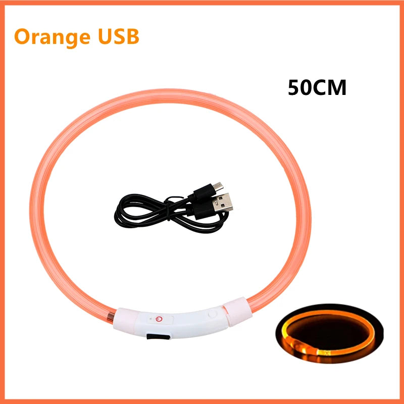USB Rechargeable Luminous Collar for Large Small Dogs