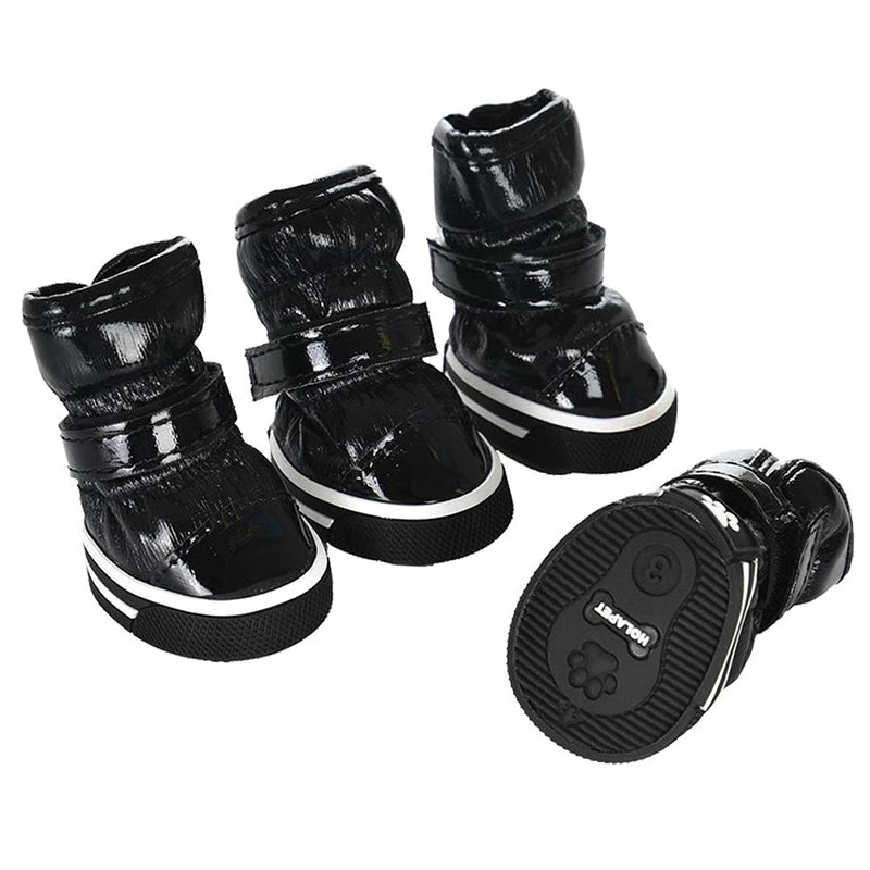 4Pcs/set Pet Shoes Winter Warm Waterproof