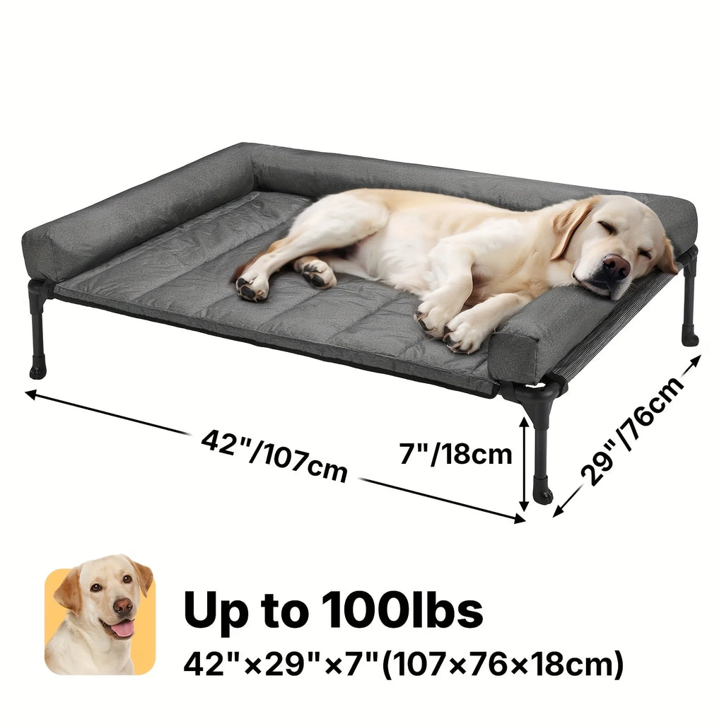 Cooling Elevated Dog Bed + Removable Pillow-Top Mat