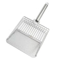 Cat litter scoop, stainless steel with wooden handle
